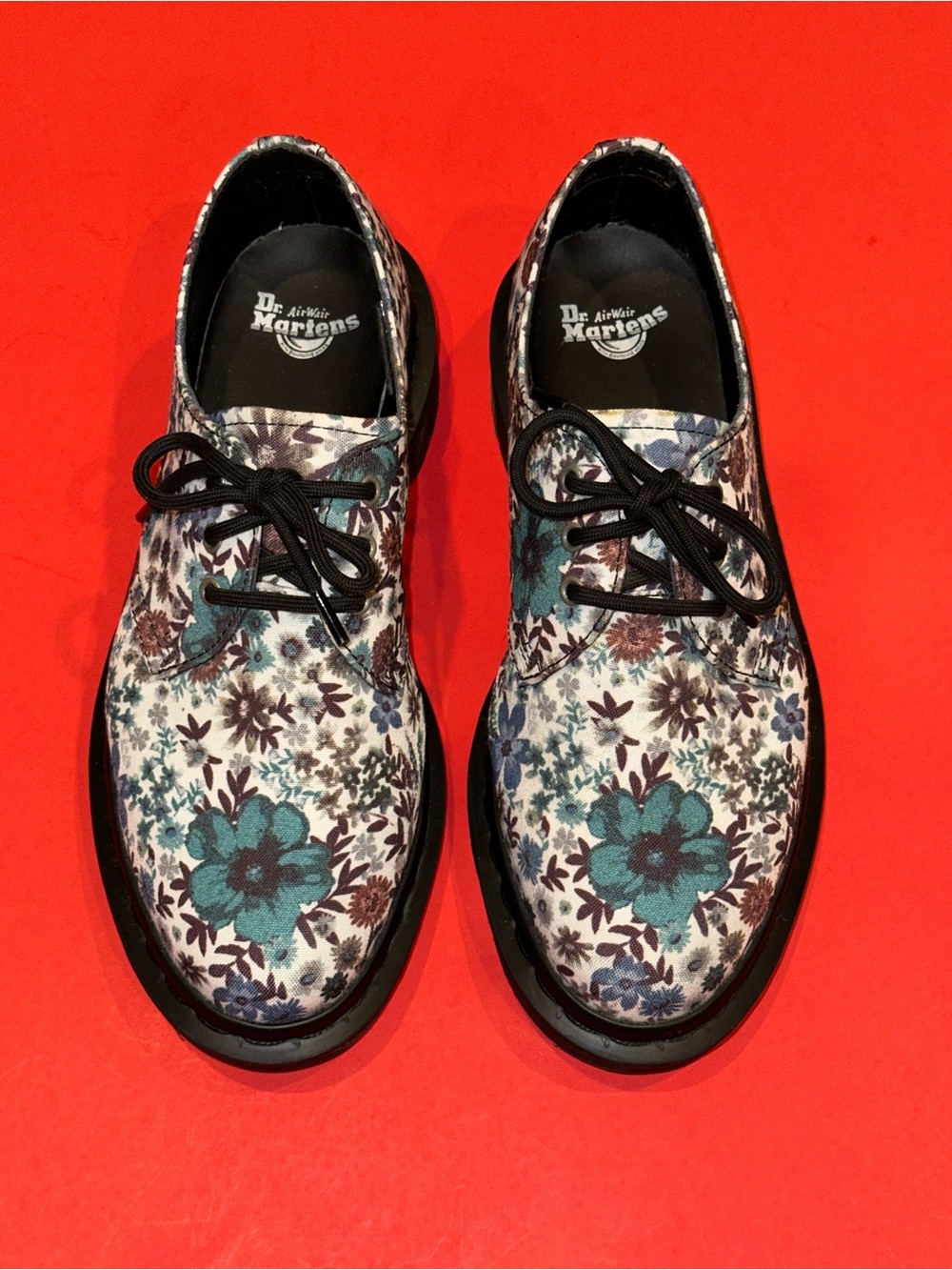 Dr. Martens 3 Loch 1461 Lester Off White Wanderlust Canvas Lace Up Derby Women 7